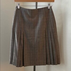 Brooks Brothers Pleated 100% Wool Plaid Skirt Classic Staple Minimalist Preppy